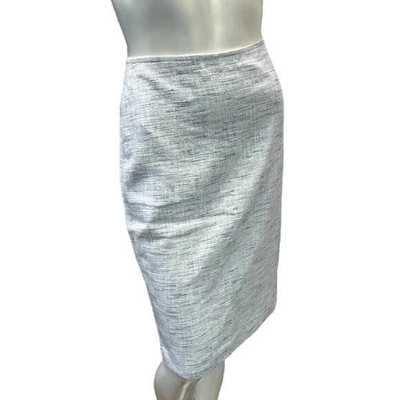 NWT Ann Taylor White & Blue Woven Skirt, Size 12 – Workwear or Casual Summer - Picture 3 of 9